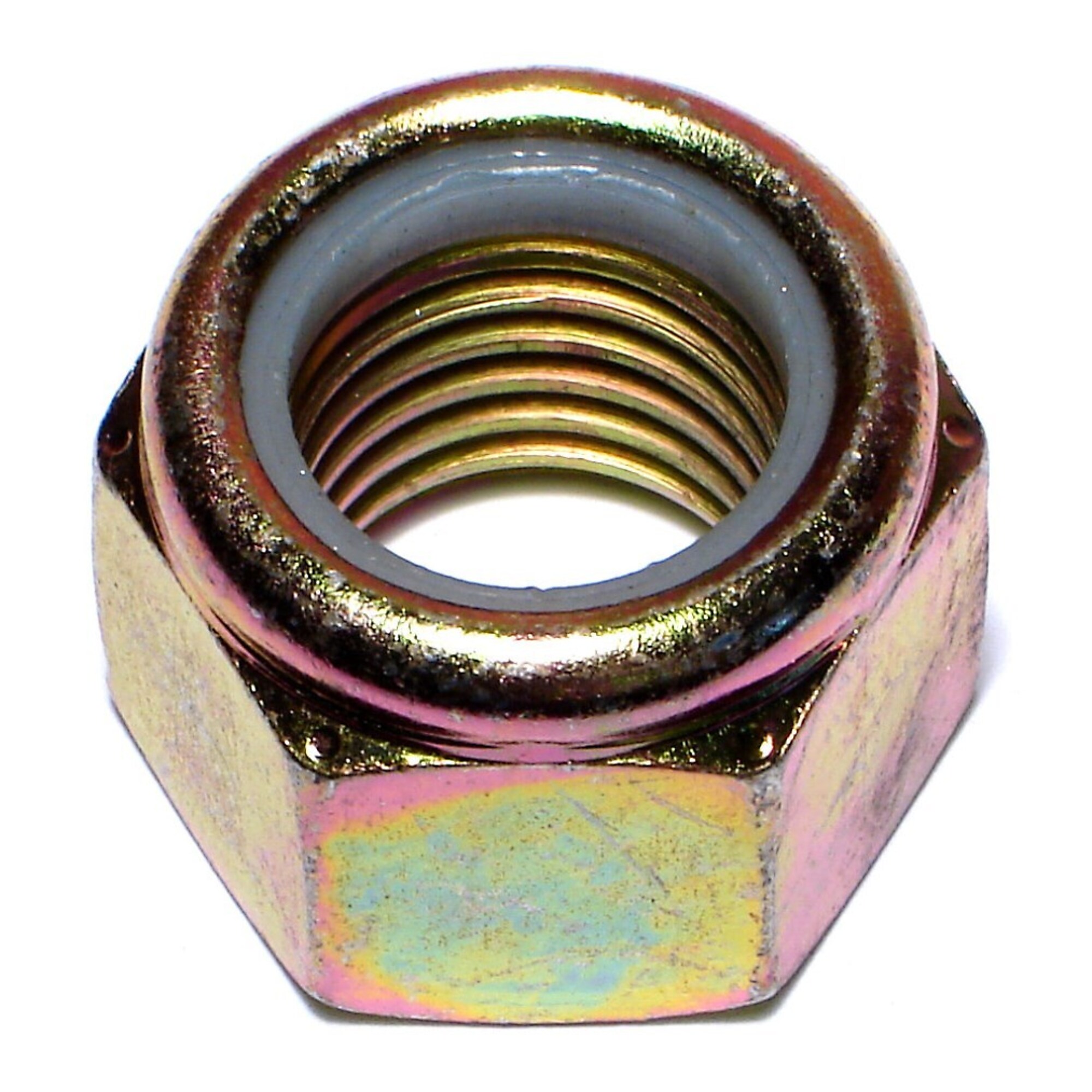 Midwest Fastener Nylon Lock Nut - 7/8-9, Grade 8 Steel, Coarse Thread, Zinc Plated, 5 Pcs, Model# 08213